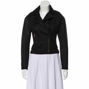 Diesel Moto Quilted Lined Polyester Collared Black Biker Jacket